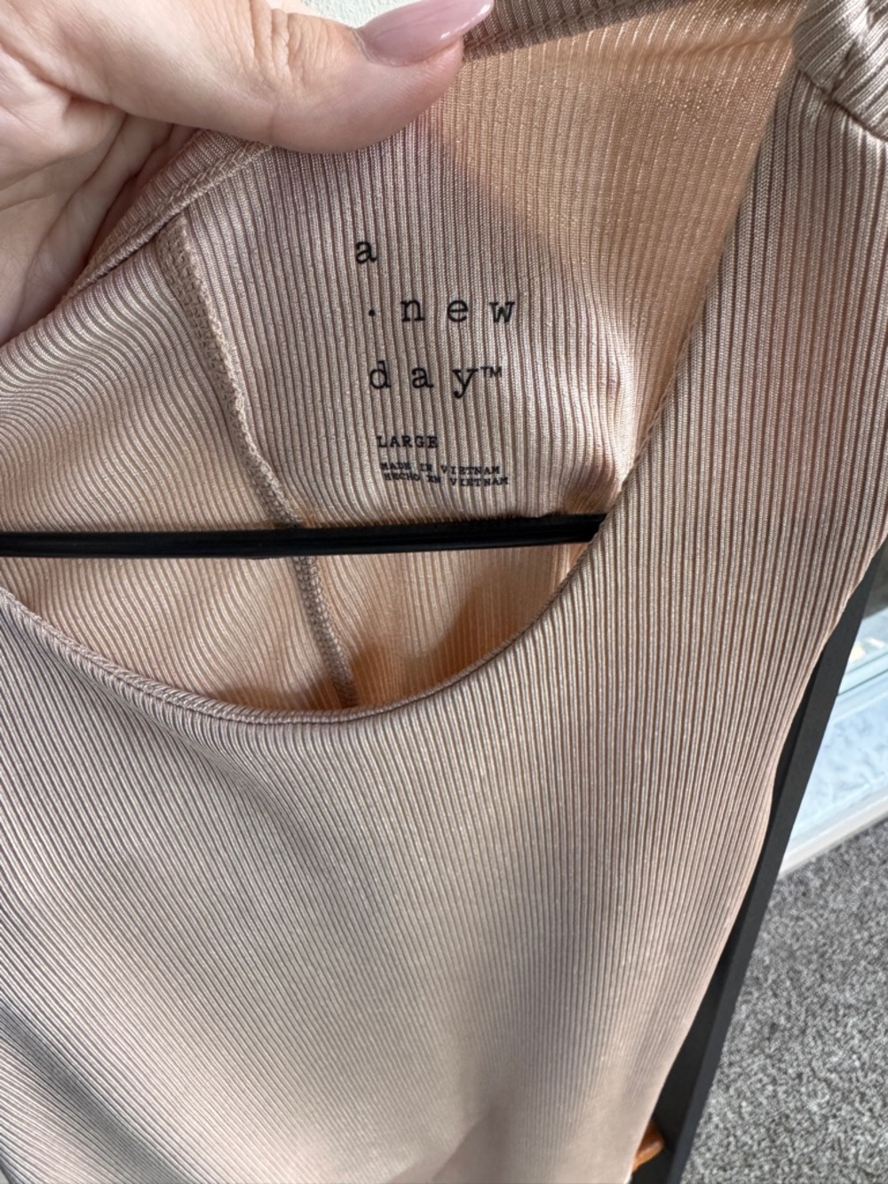 a new day Beige Ribbed Racerback Tank - Picture 3 of 4
